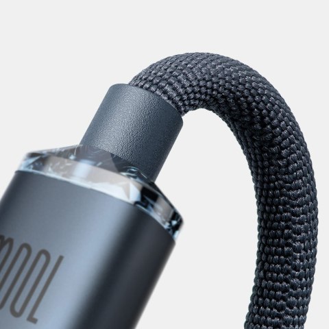 Baseus Crystal Shine Series kabel przewód USB do szybkiego ładowania i transferu danych USB Typ C - USB Typ C 100W 1,2m fioletow