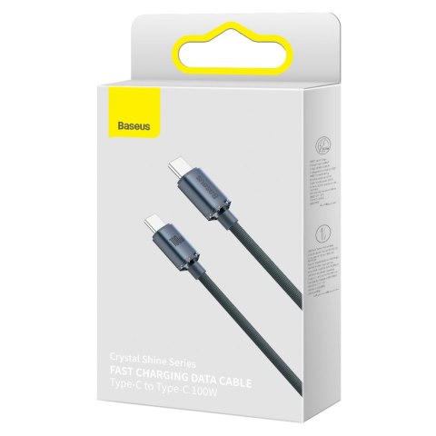 Baseus Crystal Shine Series kabel przewód USB do szybkiego ładowania i transferu danych USB Typ C - USB Typ C 100W 2m czarny (CA