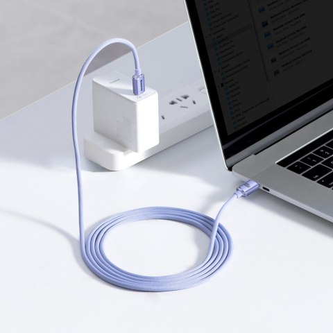 Baseus Crystal Shine Series kabel przewód USB do szybkiego ładowania i transferu danych USB Typ C - USB Typ C 100W 2m fioletowy 