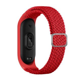 Opaska Strap Fabric do Xiaomi Mi Band 7 / 6 / 5 / 4 / 3 pleciony materiałowy czerwony