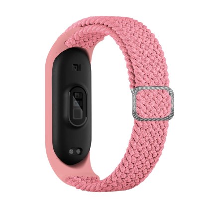 Opaska Strap Fabric do Xiaomi Mi Band 7 / 6 / 5 / 4 / 3 pleciony materiałowy różowy