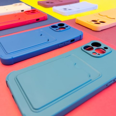 Card Armor Case etui pokrowiec do iPhone 11 Pro portfel na kartę silikonowe pancerne etui Air Bag różowy