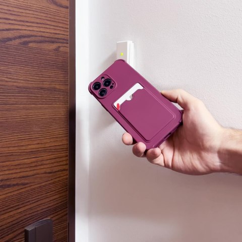 Card Armor Case etui pokrowiec do iPhone 11 Pro portfel na kartę silikonowe pancerne etui Air Bag różowy