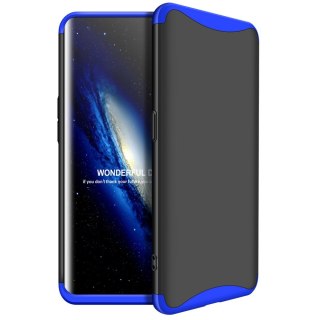 Etui na całą obudowę przód + tył do Oppo Find X czarno-niebieski