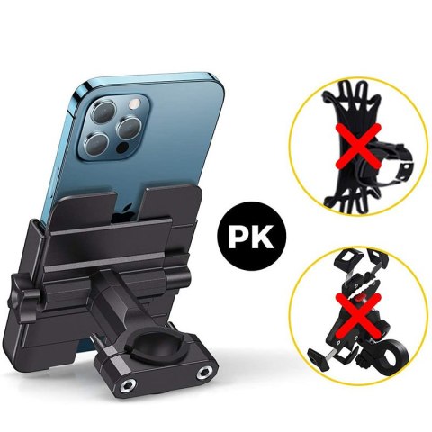Wozinsky metalowy rowerowy uchwyt na kierownicę na smartfona czarny (WBHBK3)