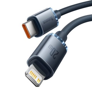 Baseus Crystal Shine Series kabel przewód USB do szybkiego ładowania i transferu danych USB Typ C - Lightning 20W 1,2m czarny (C