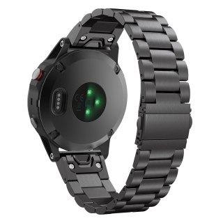 Bransoleta Stainless do Garmin Fenix 5 / 6 / 6 Pro / 7 Black