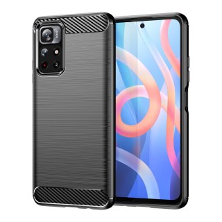 Carbon Case elastyczne etui pokrowiec Poco M4 Pro 5G czarny
