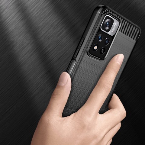 Carbon Case elastyczne etui pokrowiec Xiaomi Poco X4 NFC 5G czarny