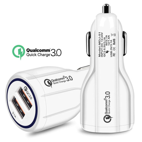 Ładowarka samochodowa 3,1A 2xUSB Quick Charge 3.0