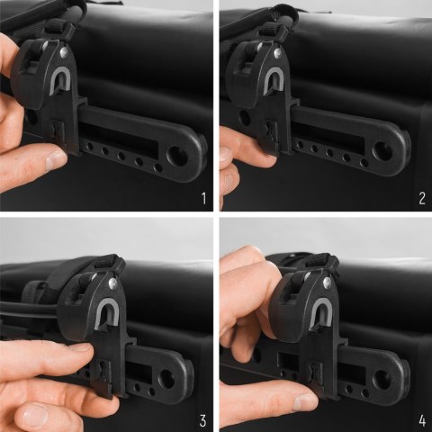 Wozinsky wodoodporna torba rowerowa sakwa na bagażnik 25l 2w1 czarny (WBB24BK)