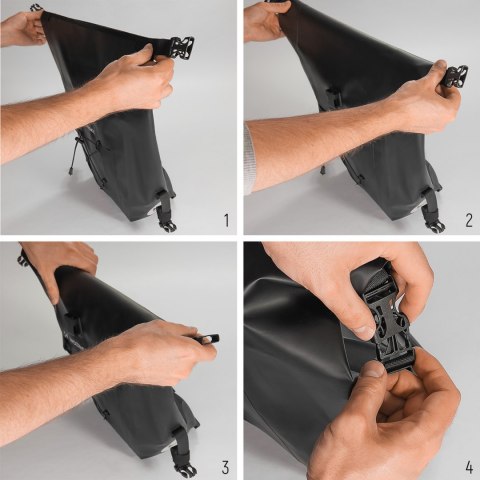 Wozinsky wodoodporna torba rowerowa sakwa na bagażnik 25l 2w1 czarny (WBB24BK)