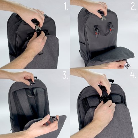 Wozinsky torba rowerowa na bagażnik plecak rowerowy ze stelażem 2w1 40l czarny (WBB33BK)