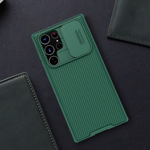 Etui Pancerne CamShield Pro Samsung Galaxy S22 Ultra osłona na aparat kamerę niebieski