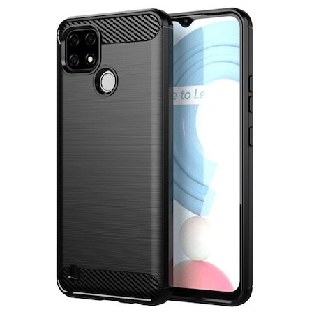 Etui Carbon Case + Szkło Hartowane Płaskie do Realme C21