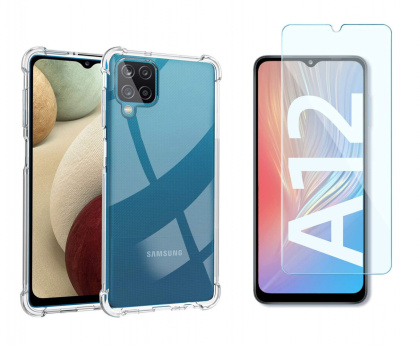 Etui żelowe A-shock + Szkło Hartowane Płaskie do Samsung Galaxy A12