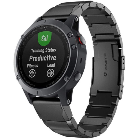 Bransoleta Steelband do Garmin Fenix 3 / 5X / 3HR / 5X Plus / 6X / 6X Pro Black