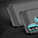 Elastyczne Etui Carbon Case Czarny + Szkło Hartowane do Motorola Moto E20 / E30 / E40