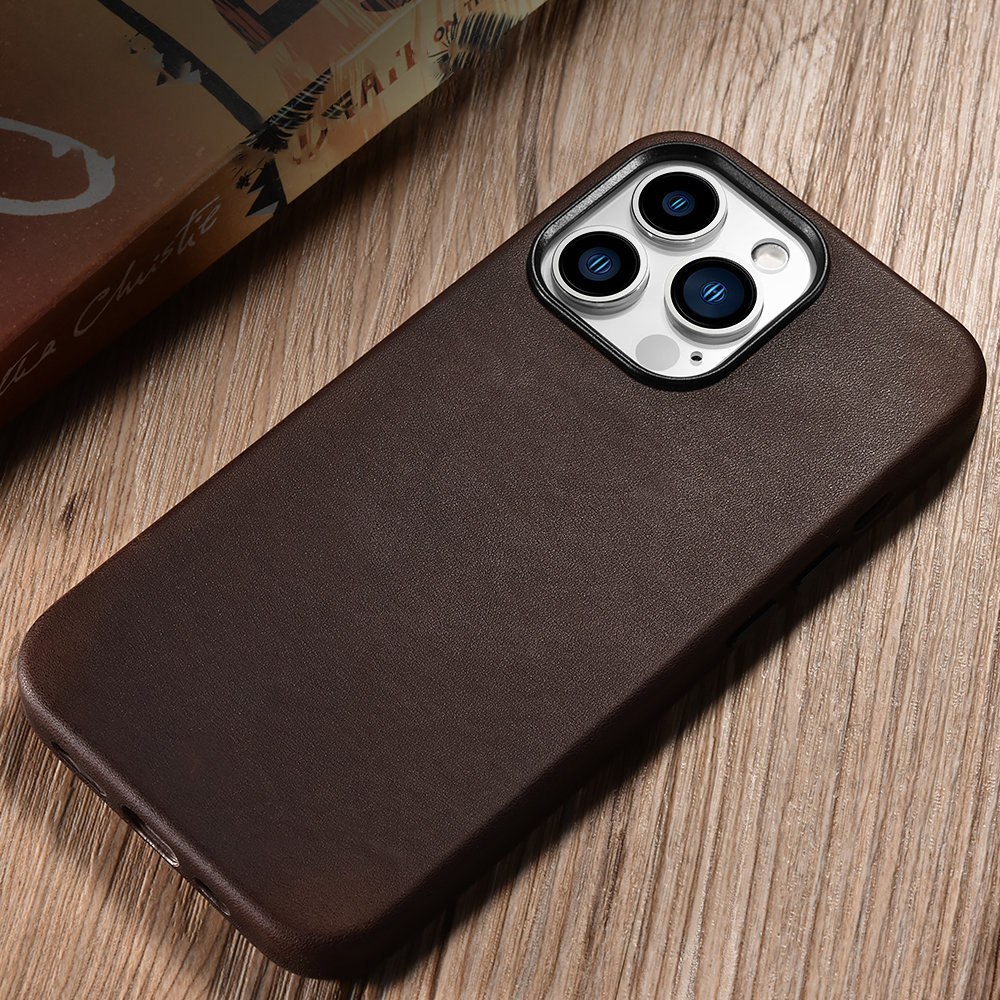 Etui iCarer CH Leather do iPhone 13 Pro (kompatybilne z MagSafe) brązowy
