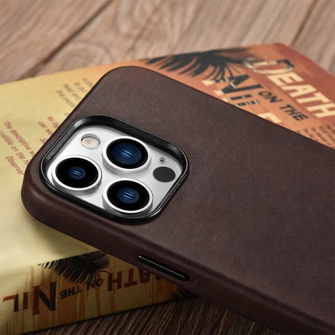 Etui iCarer CH Leather do iPhone 13 Pro (kompatybilne z MagSafe) brązowy