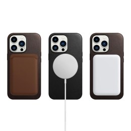 Etui ICarer CH Leather do iPhone 13 Pro Max (kompatybilne z MagSafe) czarny