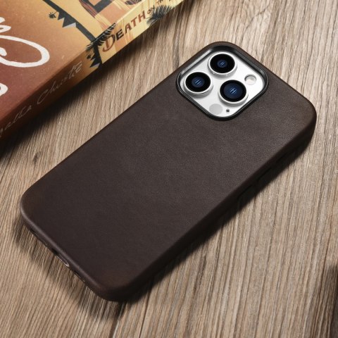 Etui iCarer CH Leather do iPhone 13 Pro (kompatybilne z MagSafe) brązowy