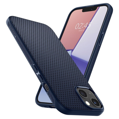 Etui Spigen Liquid Air Navy Blue + Szkło Ochronne do iPhone 13