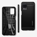Etui Spigen Rugged Armor Matte Black + Szkło Ochronne do Samsung Galaxy A12