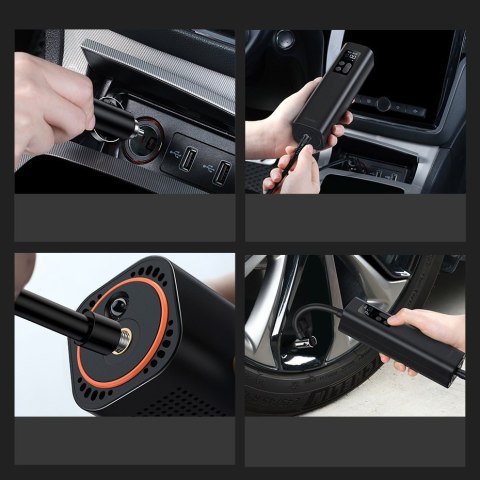 Baseus mini kompresor samochodowy pompka do kół na gniazdo zapalniczki czarny (CRCQ000001)