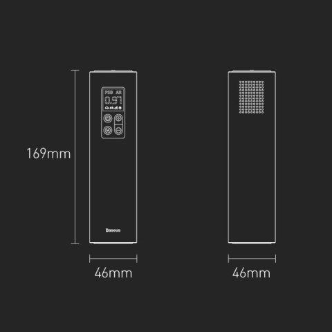 Baseus mini kompresor samochodowy pompka do kół na gniazdo zapalniczki czarny (CRCQ000001)