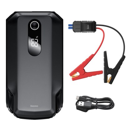Baseus power bank Power Starter Jump Starter urządzenie rozruchowe booster 2000mAh 12V (2000A / 1000A) + kable krokodylki czarny