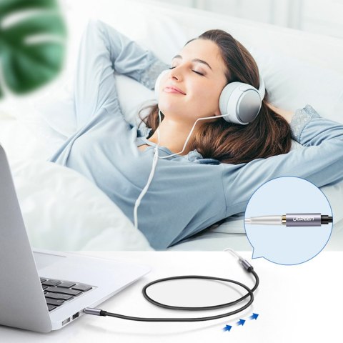 Ugreen kabel adapter przedłużacz AUX mini jack 3,5 mm 1,5m niebieski (AV118)
