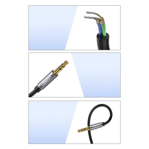 Ugreen kabel adapter przedłużacz AUX mini jack 3,5 mm 1,5m niebieski (AV118)
