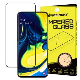 Szkło hartowane Full Glue na cały ekran z ramką do Samsung Galaxy A80 czarny