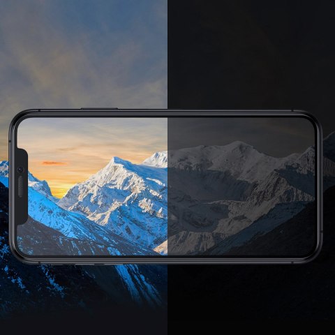 Baseus szkło hartowane do iPhone 11 Pro Max / iPhone XS Max Privacy Anti Spy (prywatyzujące) z osłoną na głośnik + pozycjoner (S