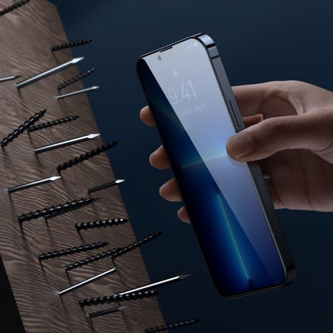 Baseus szkło hartowane do iPhone 11 Pro Max / iPhone XS Max Privacy Anti Spy (prywatyzujące) z osłoną na głośnik + pozycjoner (S