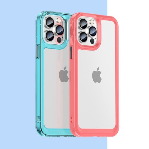 Etui Outer Braders sztywny pokrowiec z żelową ramką do iPhone 12 Pro Max czerwony