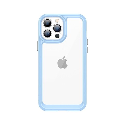 Etui Outer Braders sztywny pokrowiec z żelową ramką do iPhone 12 Pro Max niebieski