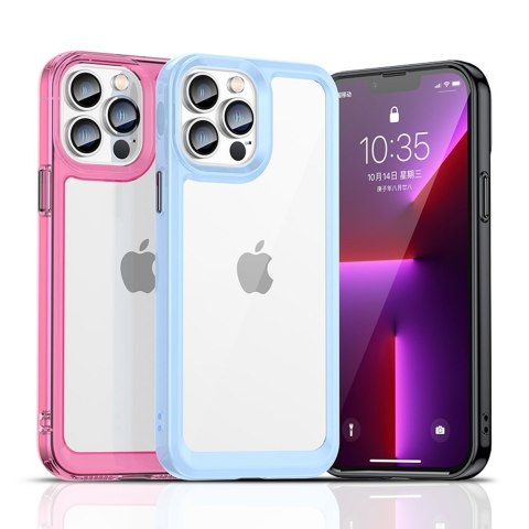 Etui Outer Braders sztywny pokrowiec z żelową ramką do iPhone 12 Pro Max niebieski