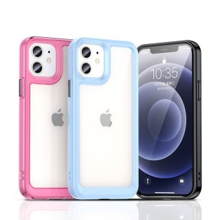 Etui Outer Braders sztywny pokrowiec z żelową ramką do iPhone 12 niebieski