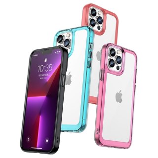 Etui Outer Braders sztywny pokrowiec z żelową ramką do iPhone 13 Pro Max różowy