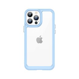 Etui Outer Braders sztywny pokrowiec z żelową ramką do iPhone 13 Pro niebieski
