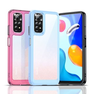 Etui Outer Braders sztywny pokrowiec z żelową ramką do Xiaomi Redmi Note 11 niebieski