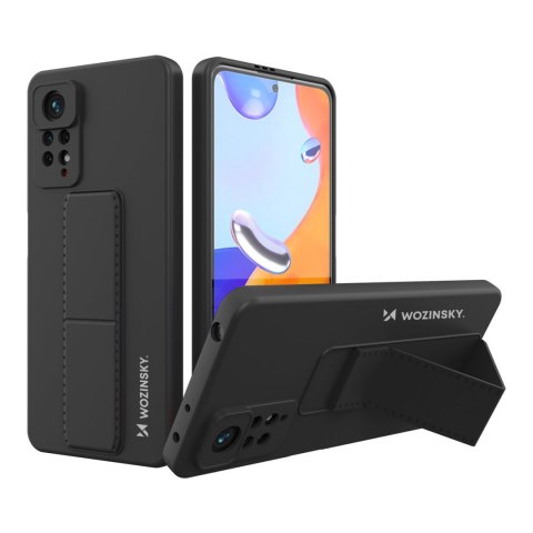 Wozinsky Kickstand Case elastyczne silikonowe etui z podstawką Xiaomi Poco X4 Pro 5G czarny
