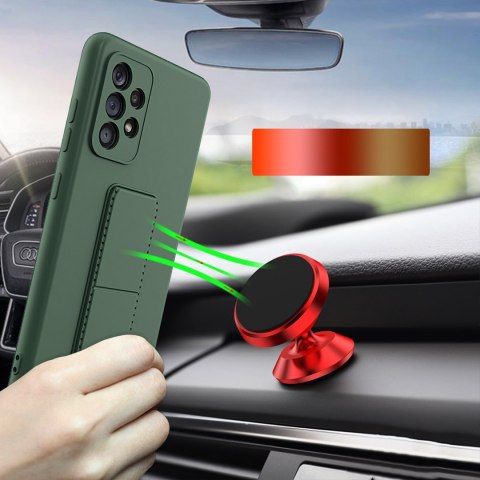 Wozinsky Kickstand Case elastyczne silikonowe etui z podstawką Samsung Galaxy A13 5G czerwony
