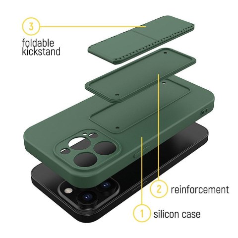 Wozinsky Kickstand Case elastyczne silikonowe etui z podstawką Samsung Galaxy A73 granatowy