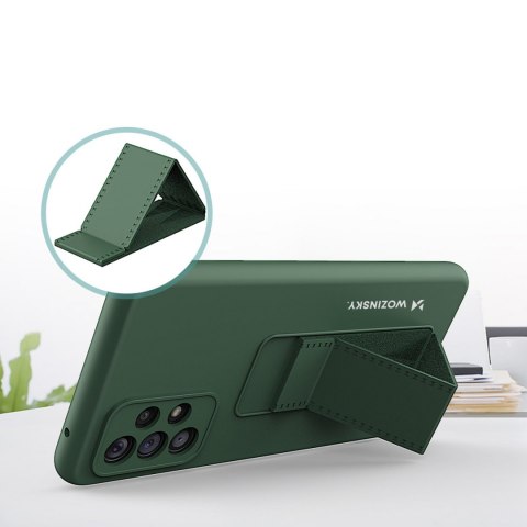 Wozinsky Kickstand Case elastyczne silikonowe etui z podstawką Samsung Galaxy A73 granatowy