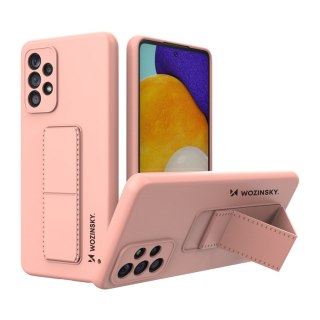 Wozinsky Kickstand Case elastyczne silikonowe etui z podstawką Samsung Galaxy A73 różowy