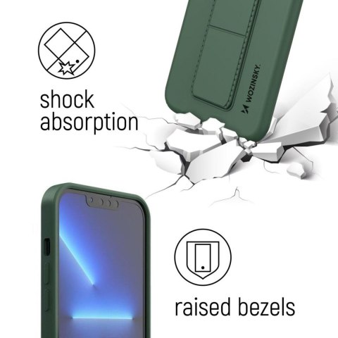 Wozinsky Kickstand Case elastyczne silikonowe etui z podstawką Samsung Galaxy A73 różowy