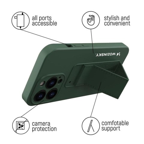 Wozinsky Kickstand Case elastyczne silikonowe etui z podstawką Xiaomi Poco M4 Pro 5G granatowy